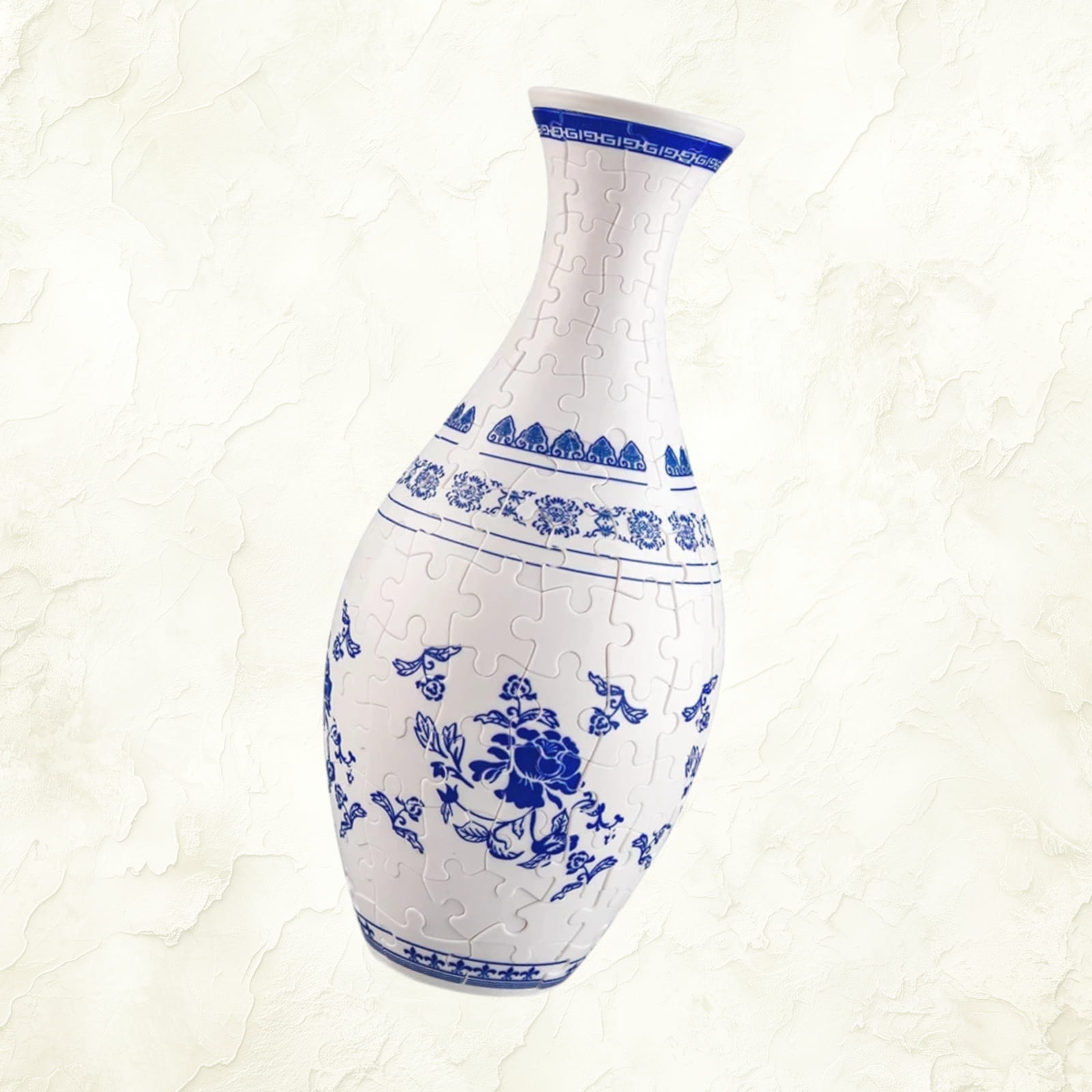 3D puzzle vase with artistic design variant blue and white