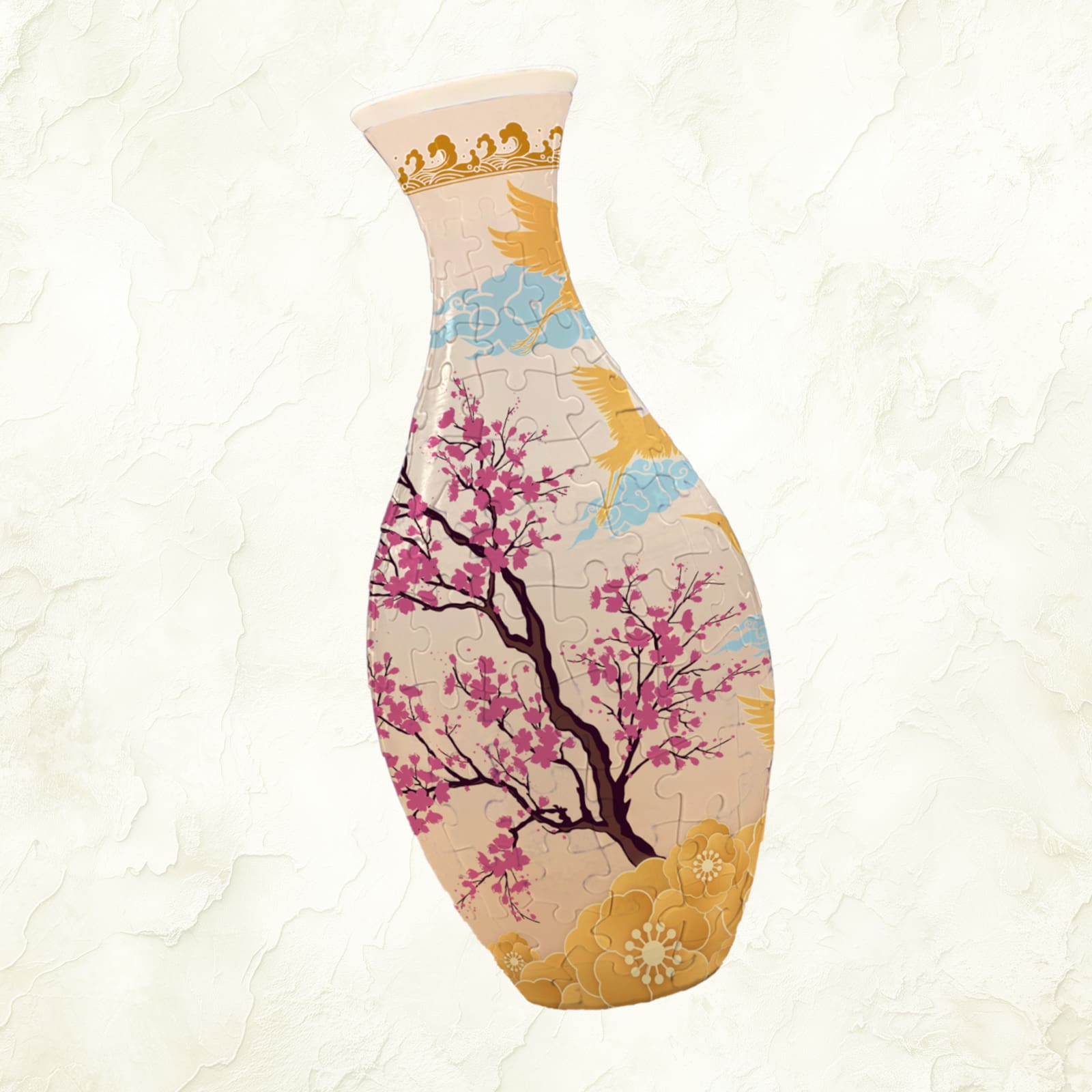 3D puzzle vase with artistic design variant spring