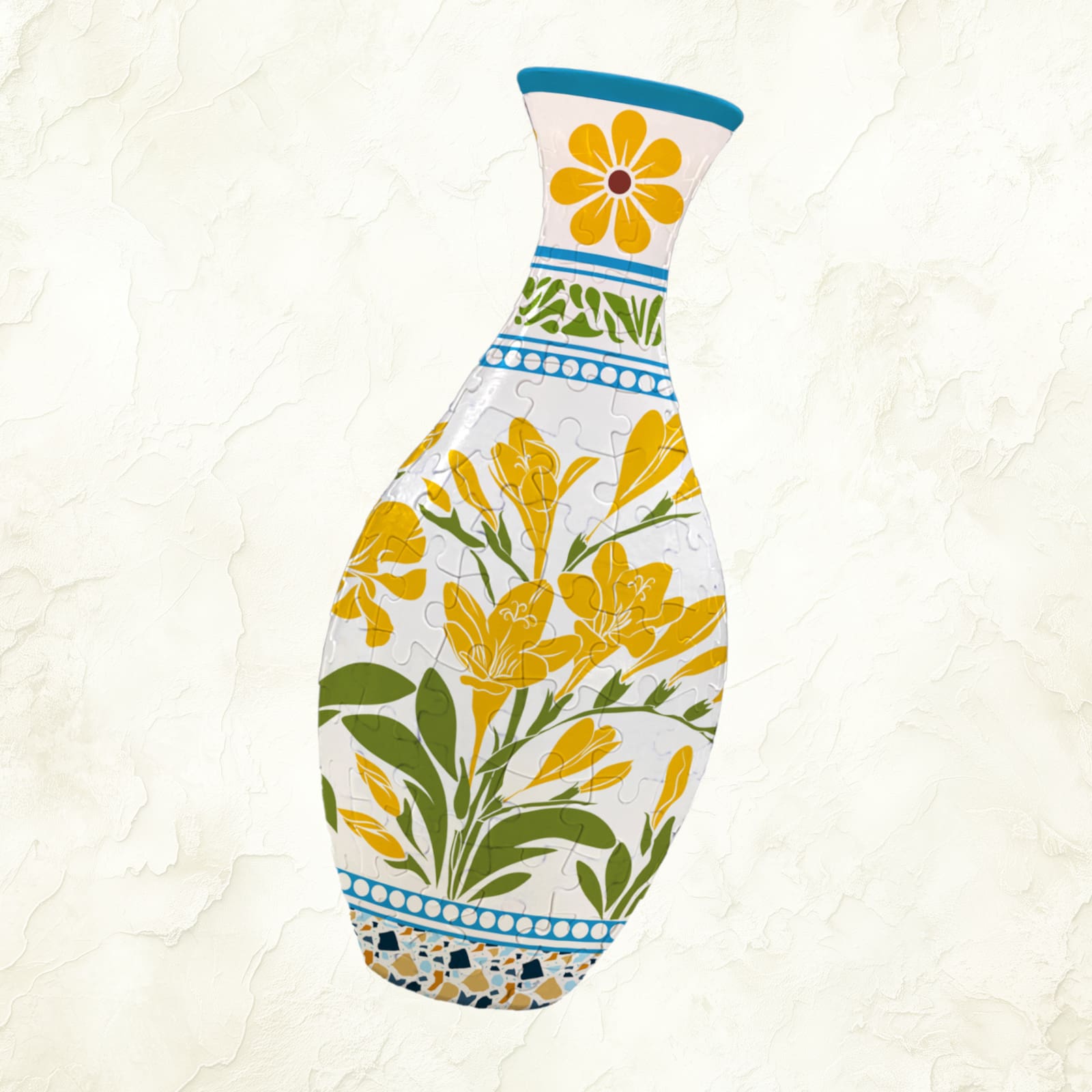3D puzzle vase with artistic design variant summer