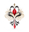 RedWhite Logo of Decor♦Beauty♦Artdig: Luxury logo with floral-inspired red and white design, representing art, beauty, and sophistication.
