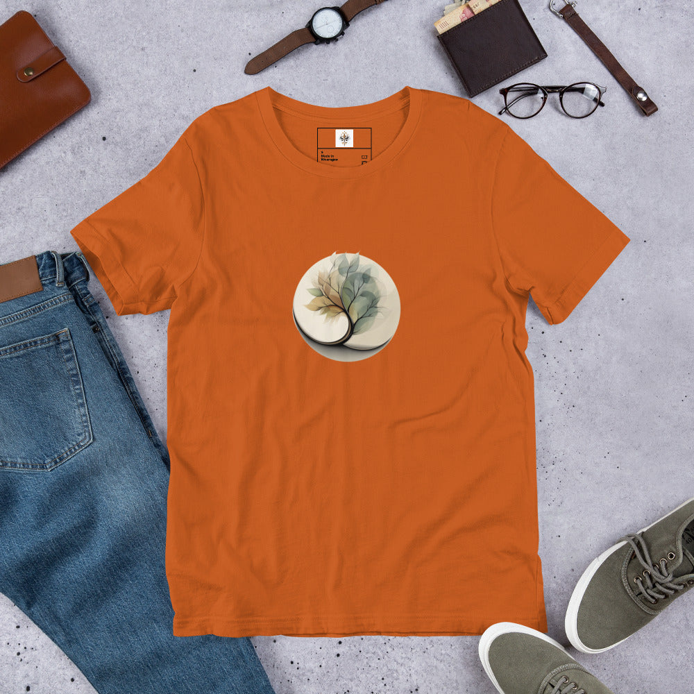 Harmoy Tree design on autumn Unisex Staple T-Shirt Bella + Canvas 3001