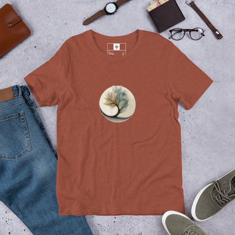 Harmoy Tree design on heather clay Unisex Staple T-Shirt Bella + Canvas 3001