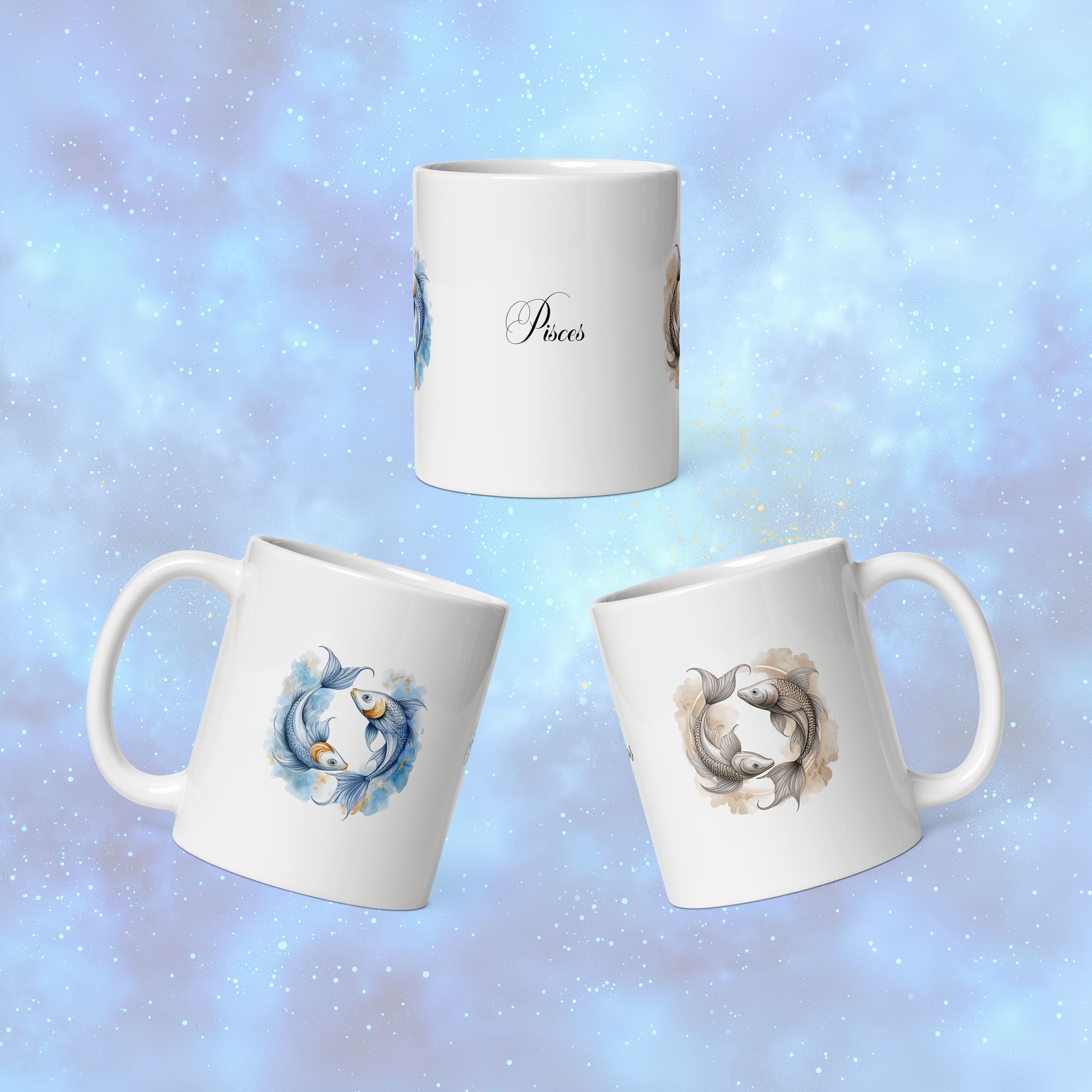 Elegant 11 oz astrology mug with Pisces design