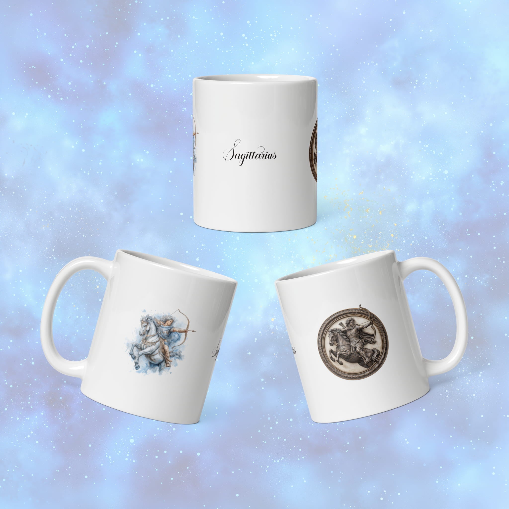 Elegant 11 oz astrology mug with Sagittarius design