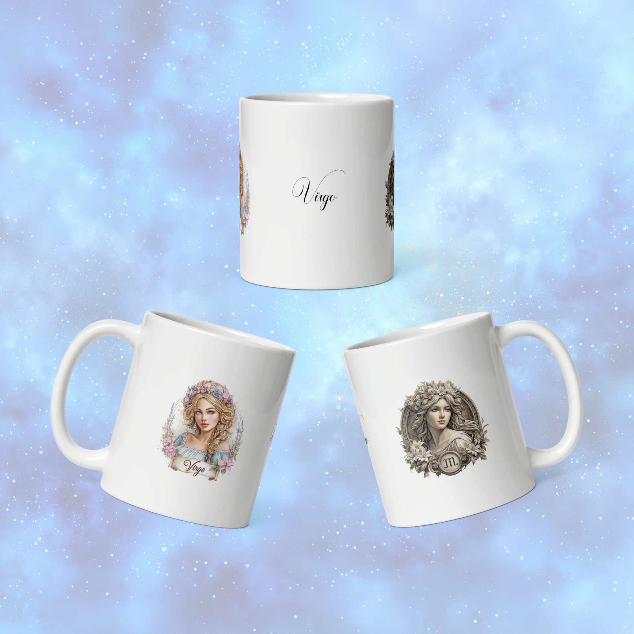 Elegant 11 oz astrology mug with Virgo design