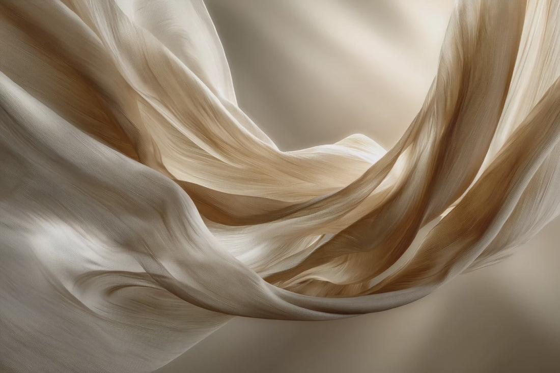 soft linen fabric gently moving in golden light, poetic fine art video, harmony of motion and calmness