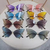 Nine gradient color variations of butterfly diamond sunglasses video