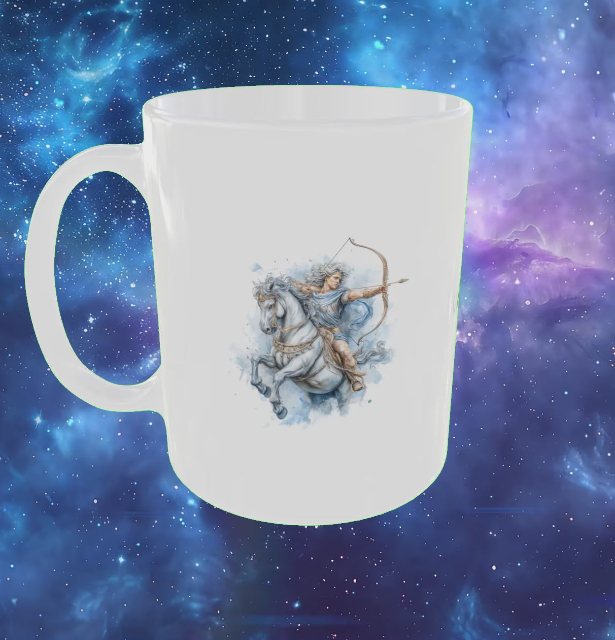 Zodiac mug white ceramic with Sagittarius design video