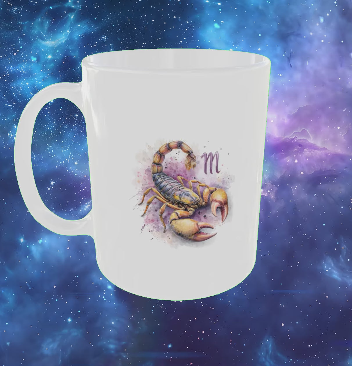 Zodiac mug white ceramic with Scorpio design video