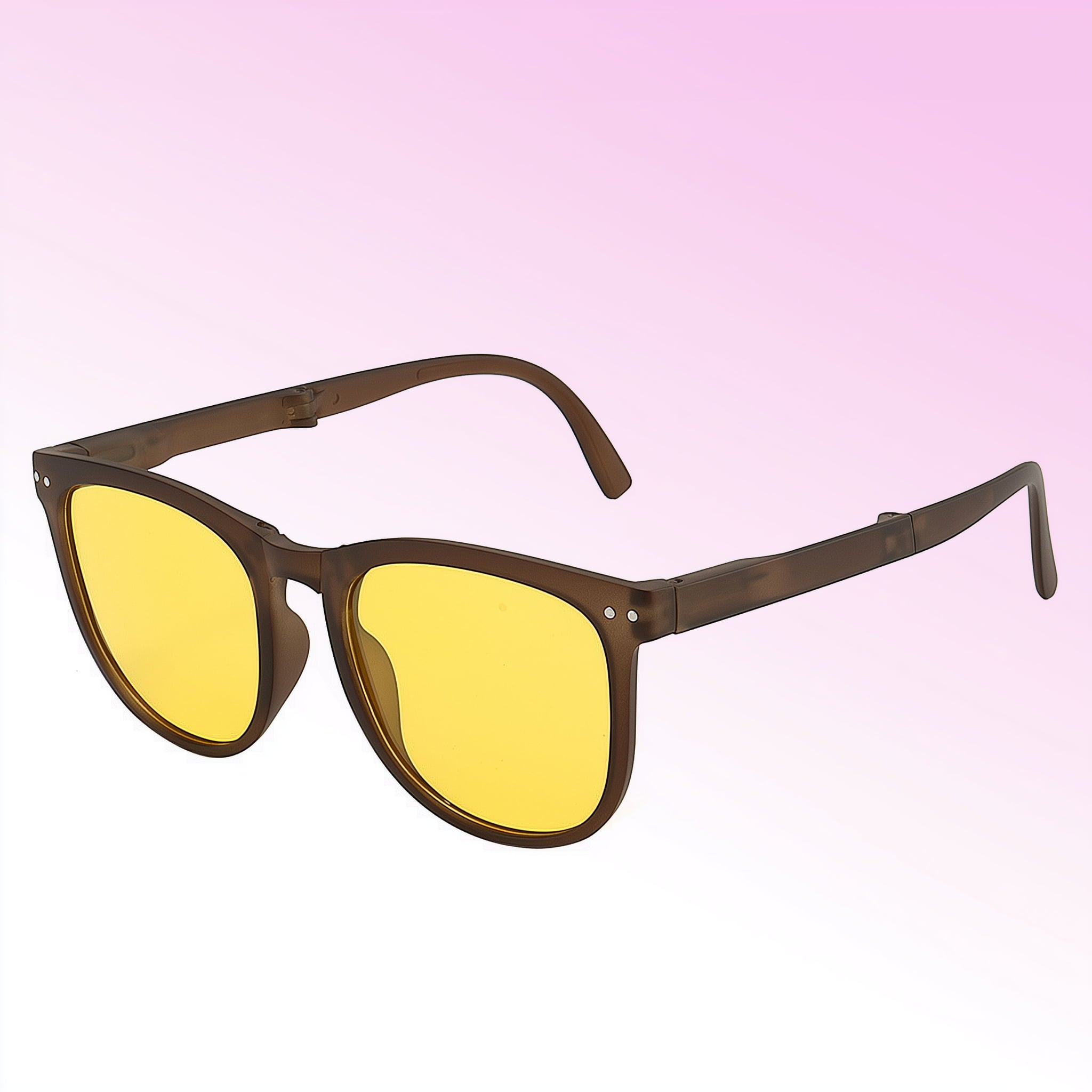 Foldable polarized sunglasses in amber
