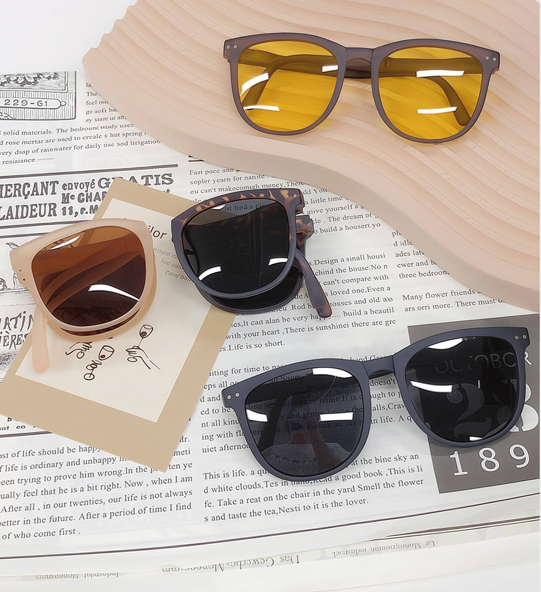 5 variant foldable polarized sunglasses