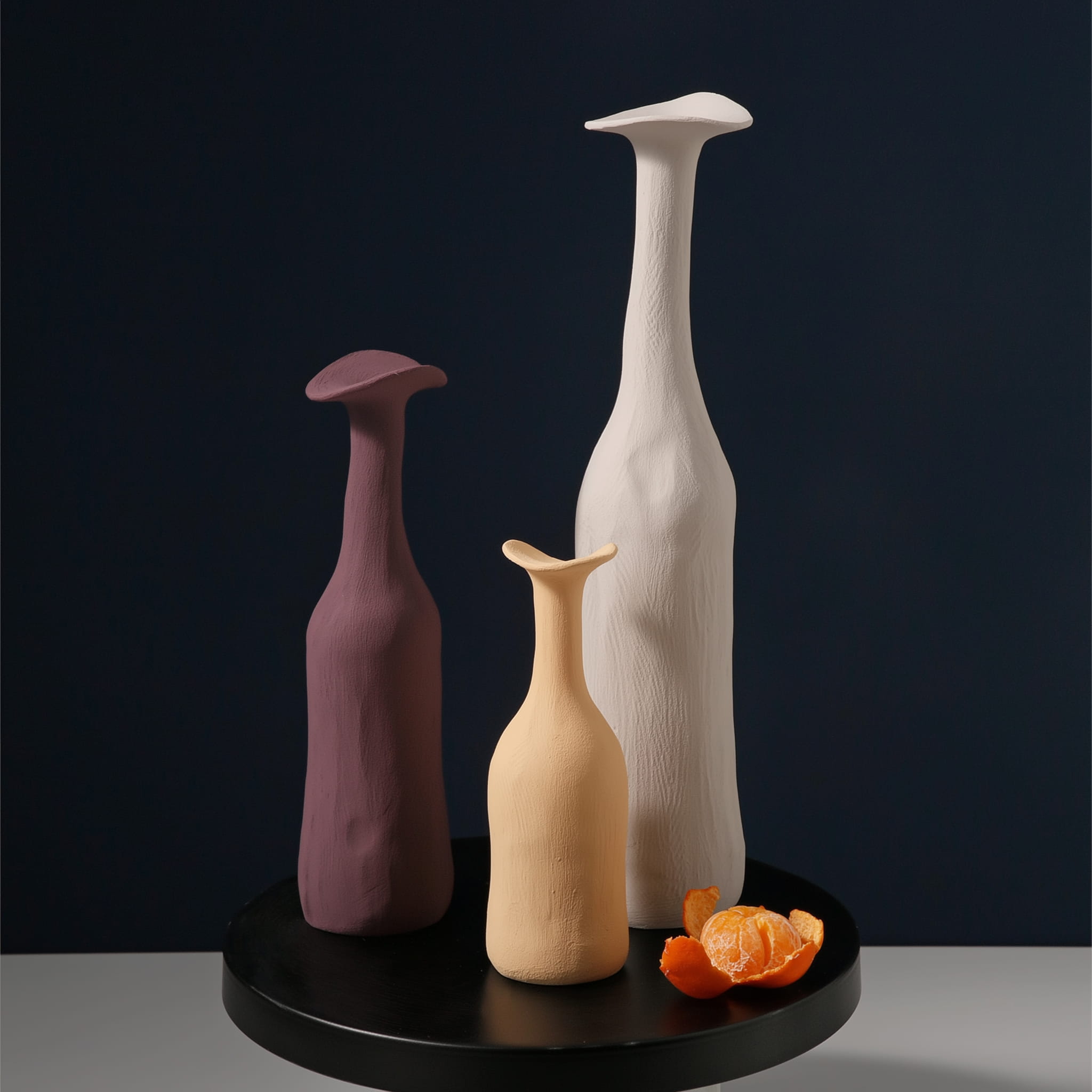 Minimalist Nordic ceramic vase collection in soft tones