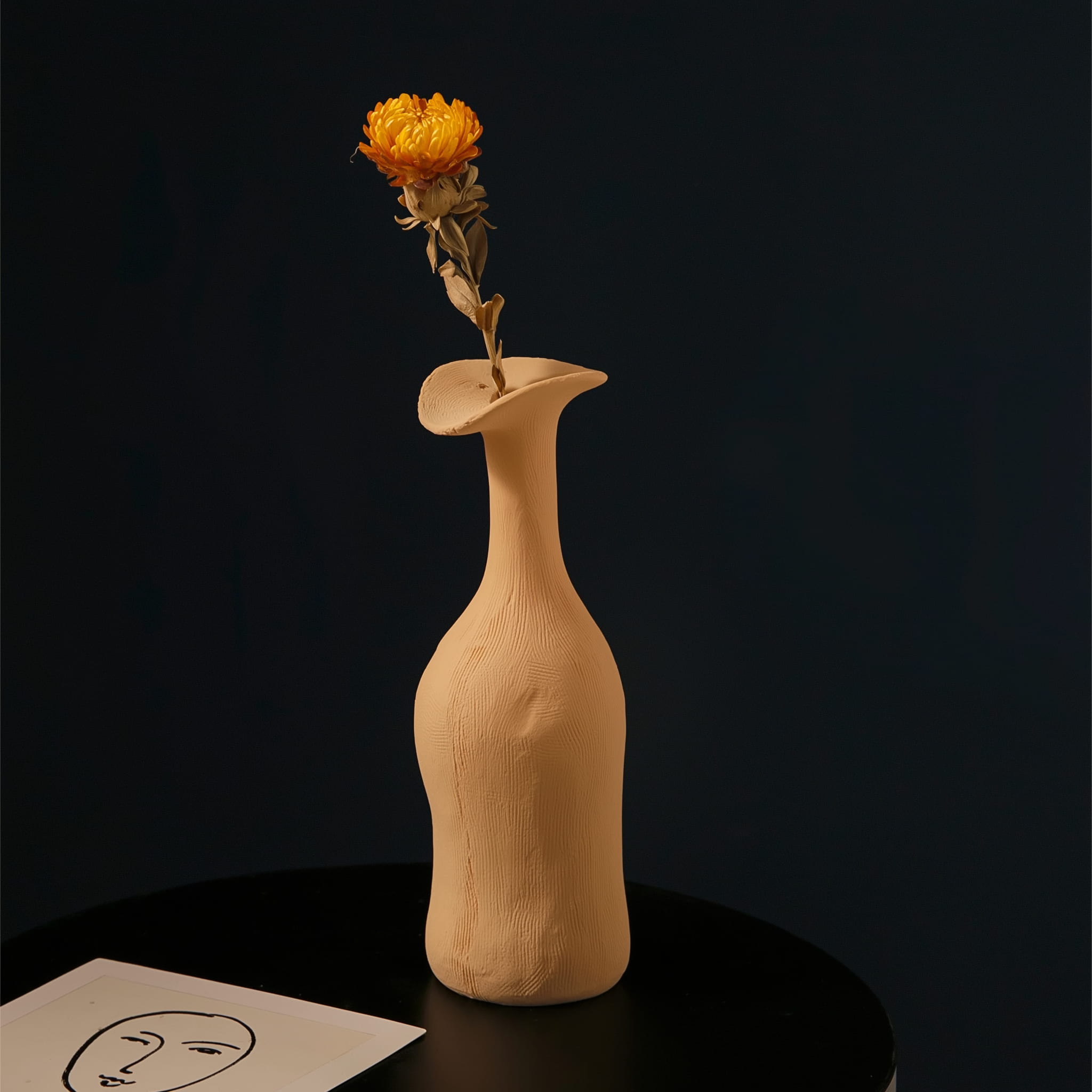 Elegant yellow ceramic vase for modern interior décor