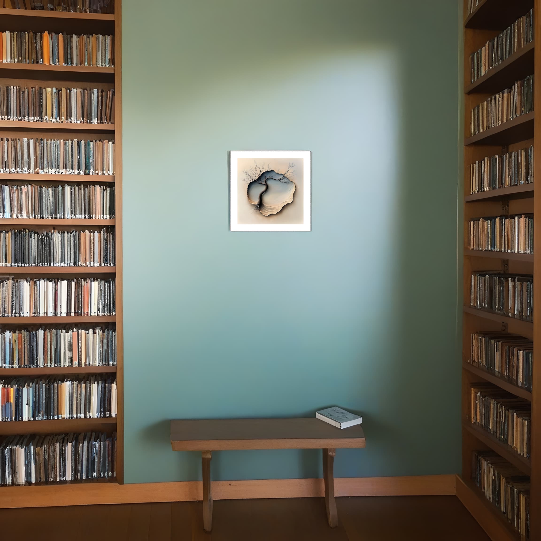 Unframed Fine Art Prints on Hahnemühle Photo Rag with deckled edge shown in a living room.